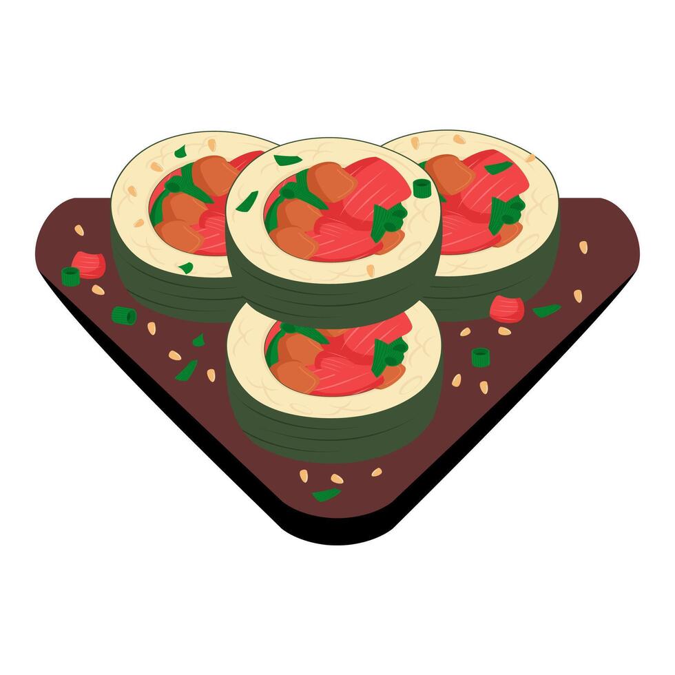 Vibrant Gimbap Illustration Perfect for Your Korean Food Project vector