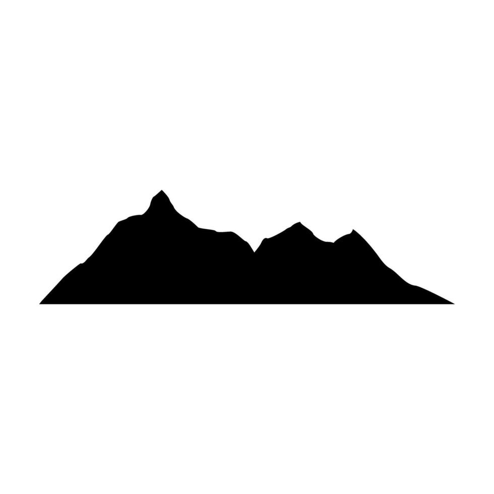Mountains icon. Flat style black on white background. illustration. vector