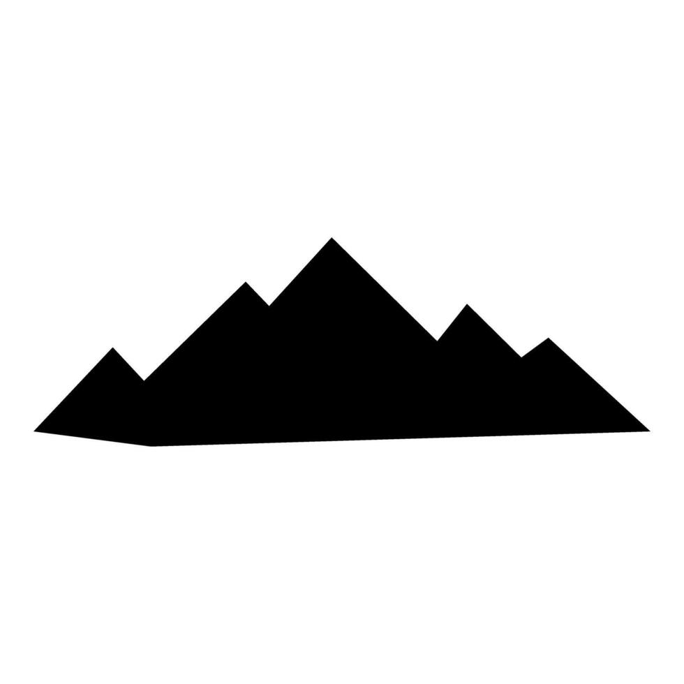 Mountain icon. Flat simple black symbol on a white background. vector