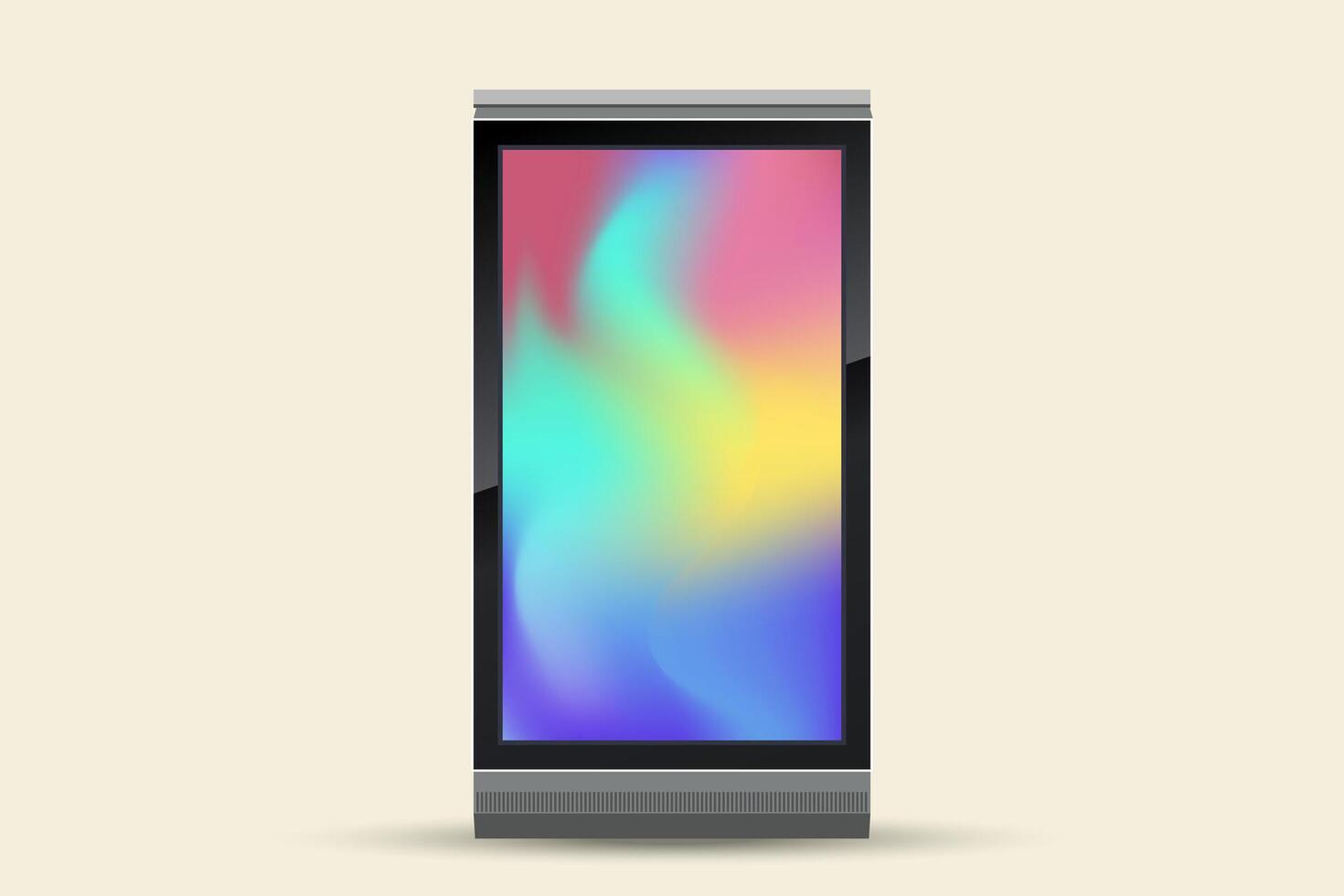 A Full color P3 Outdoor Large LED Screen Mock up with black realistic stand for outdoor and indoor street LED screen Mock up design. vector