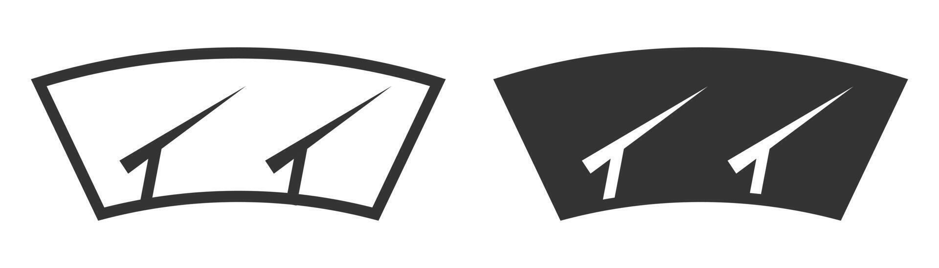 Windshield wipers icon in black and white design. vector