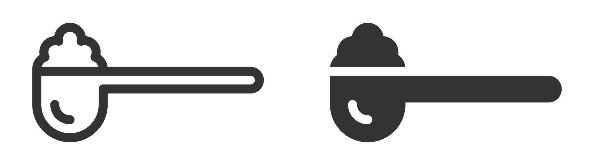 Measuring scoop icon in black and white, illustration. vector