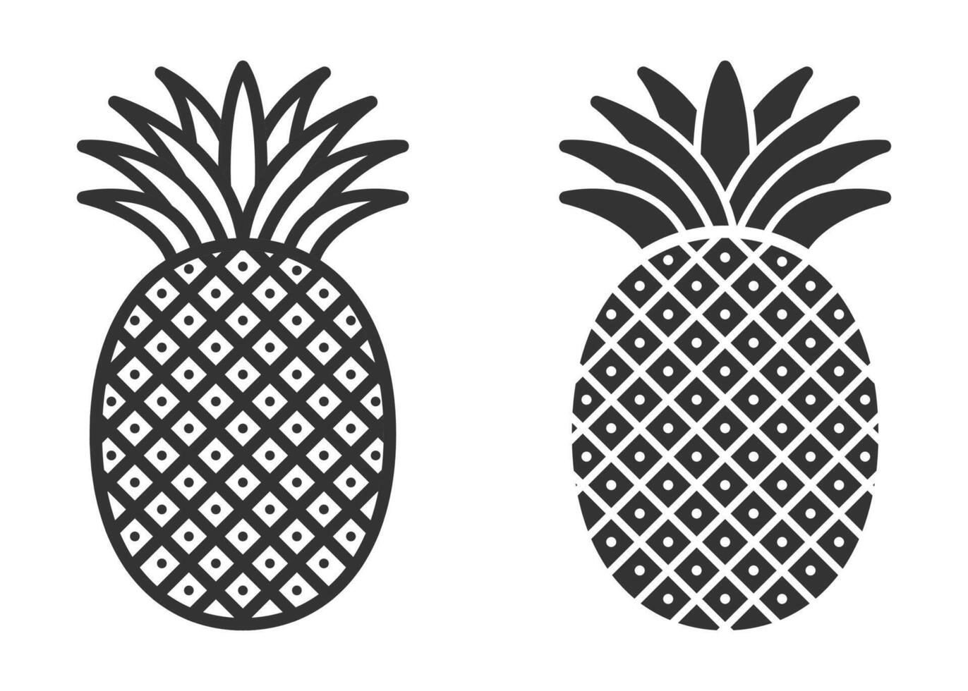Pineapple icon with decorative pattern, illustration. vector