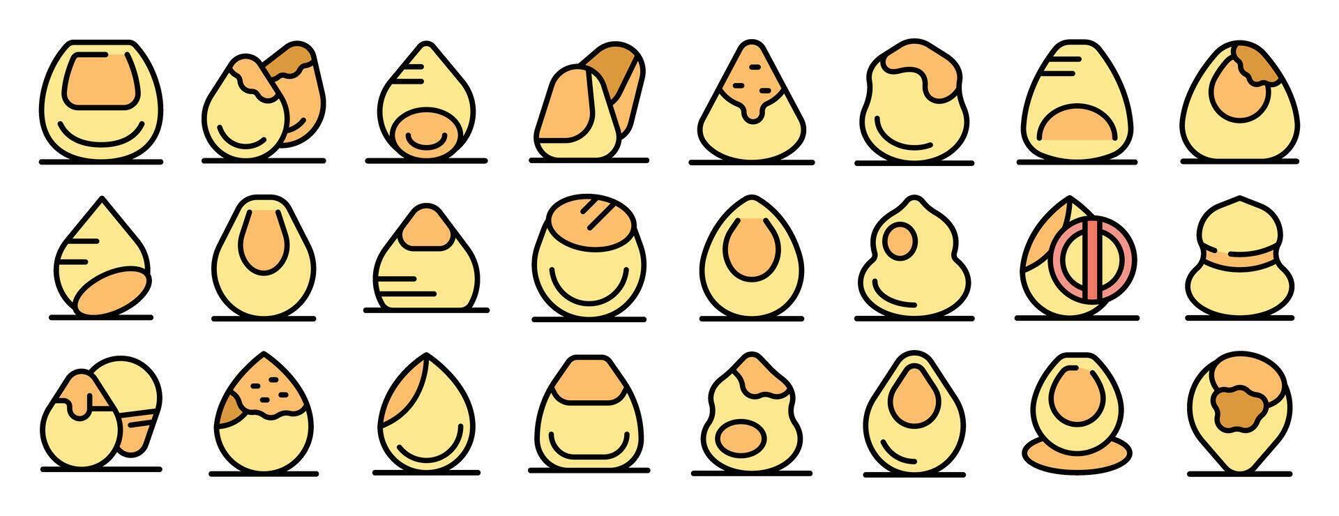 Collection of unique cartoon egg characters vector