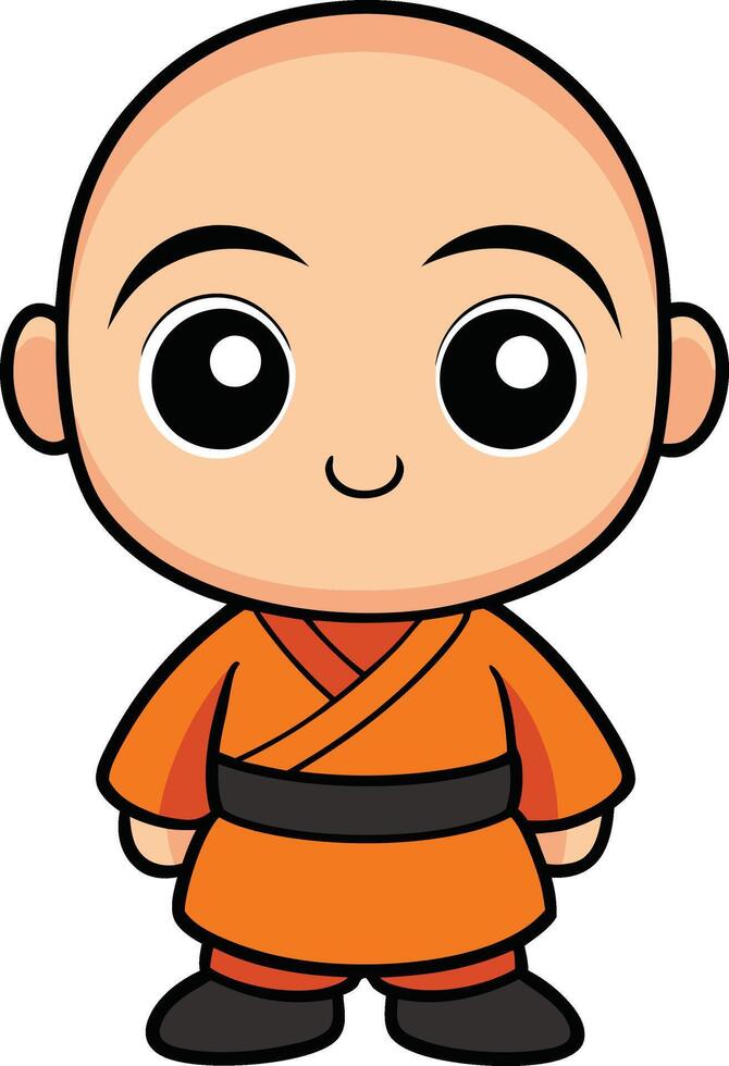 Adorable little cute Cartoon Monk vector