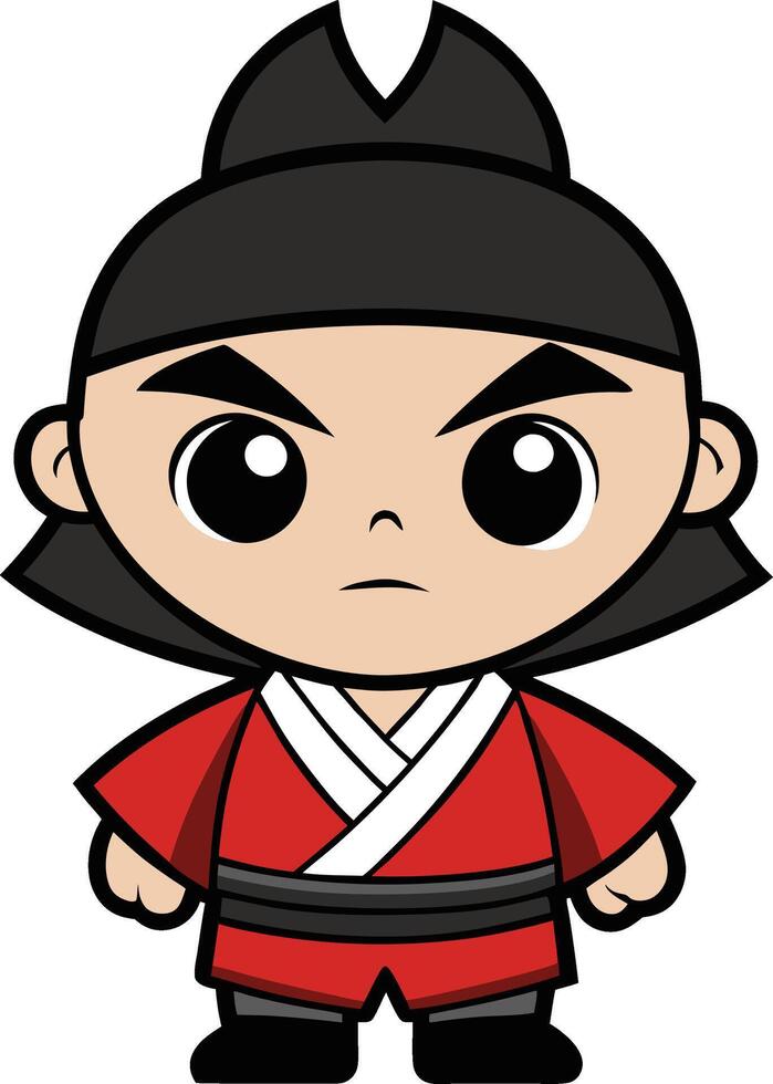 Cartoon Samurai Warrior vector