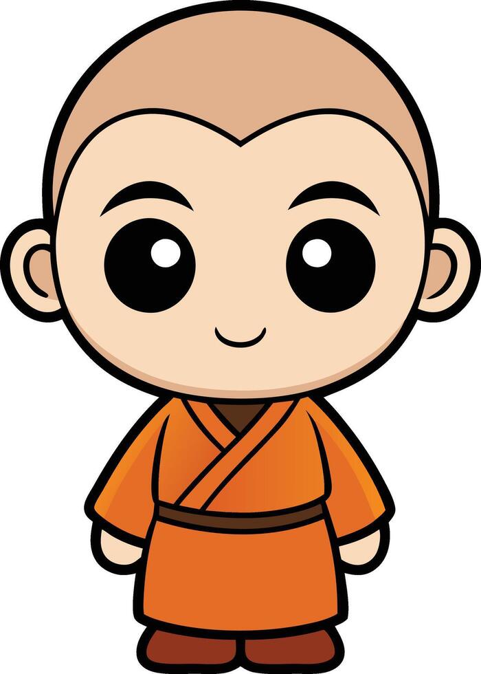 little Monk Cartoon Illustration vector