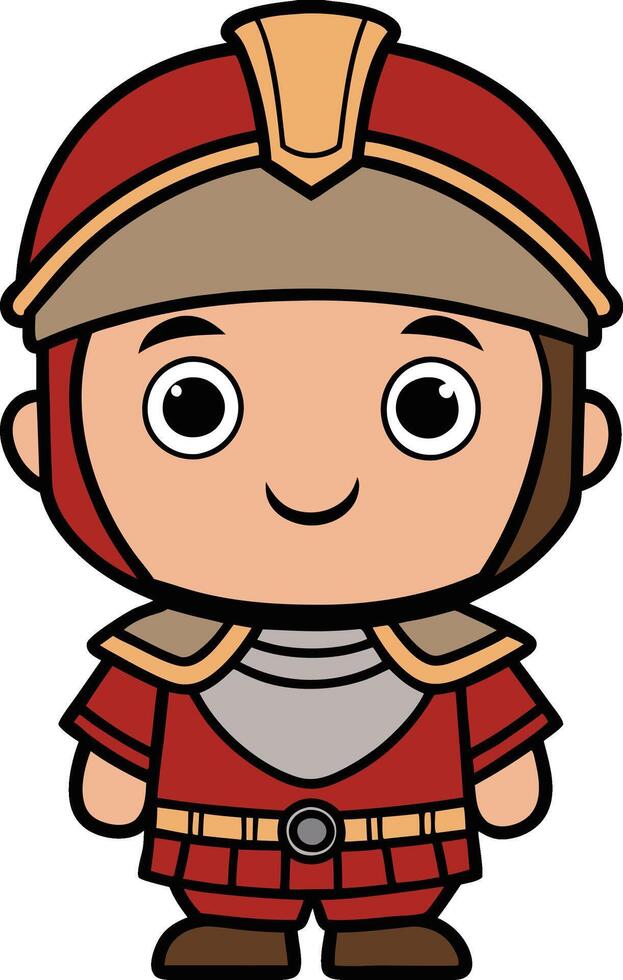 Cute Cartoon Roman Soldier vector