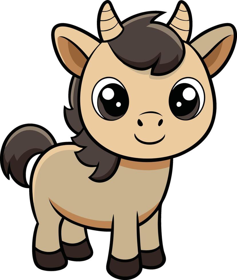 Cartoon Baby Goat vector