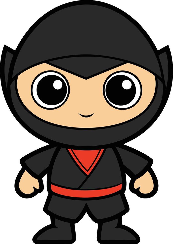 Cute Ninja Cartoon Character vector