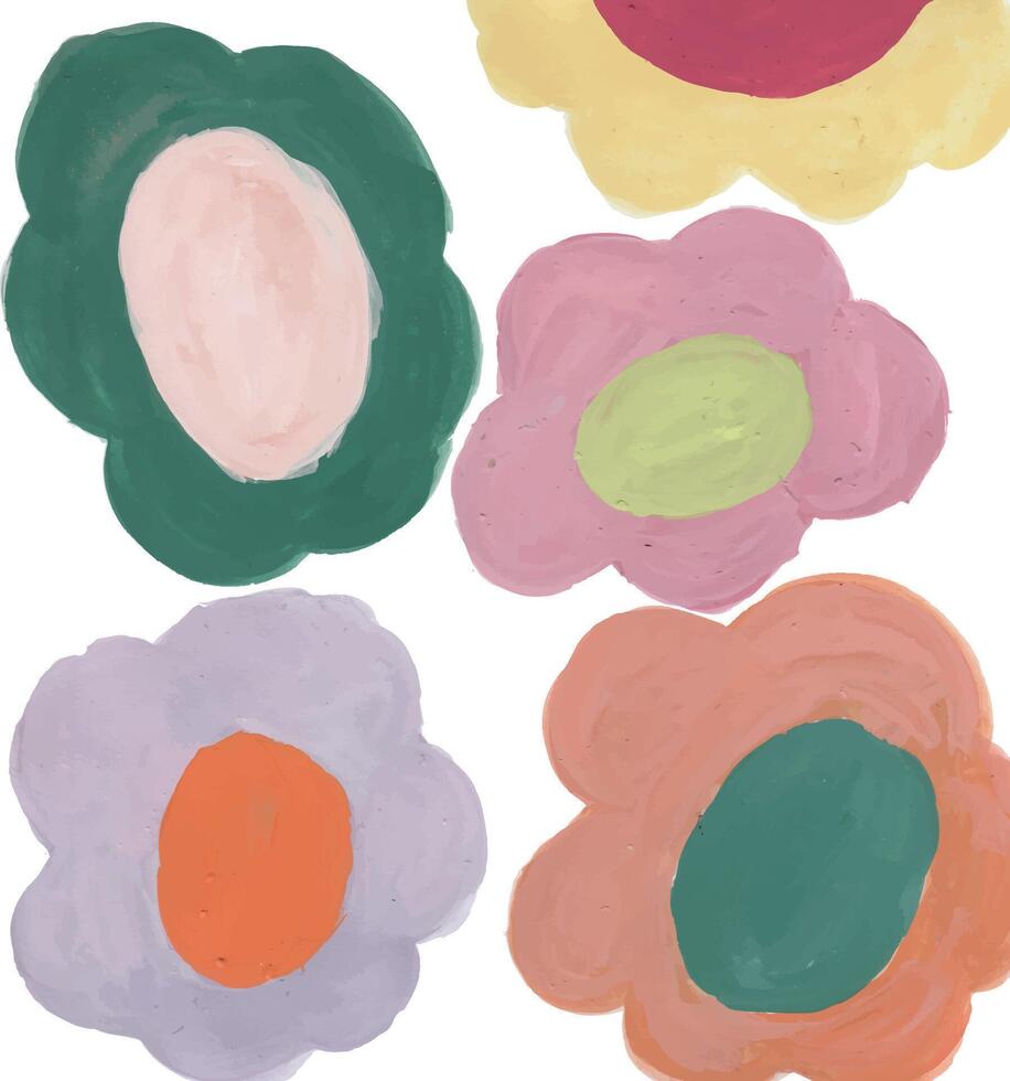 a set of four colorful flowers with different shapes vector
