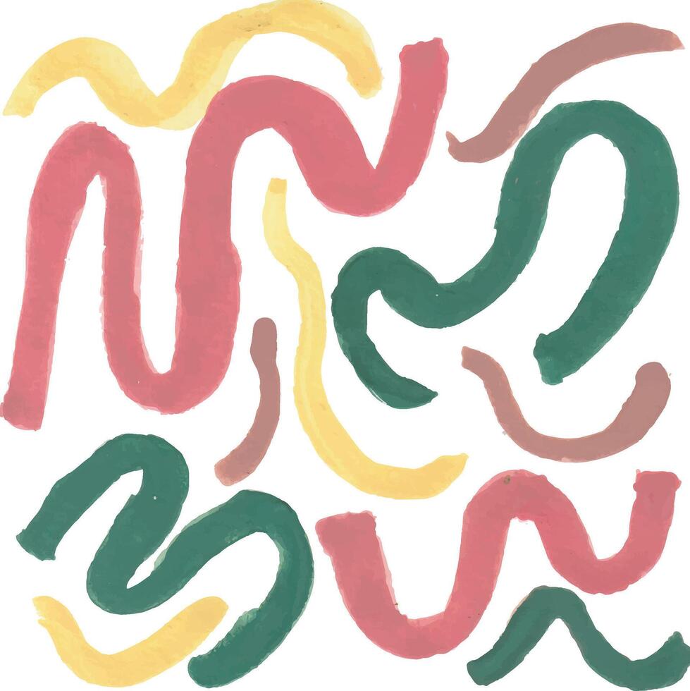 a colorful abstract painting with a bunch of wavy lines vector