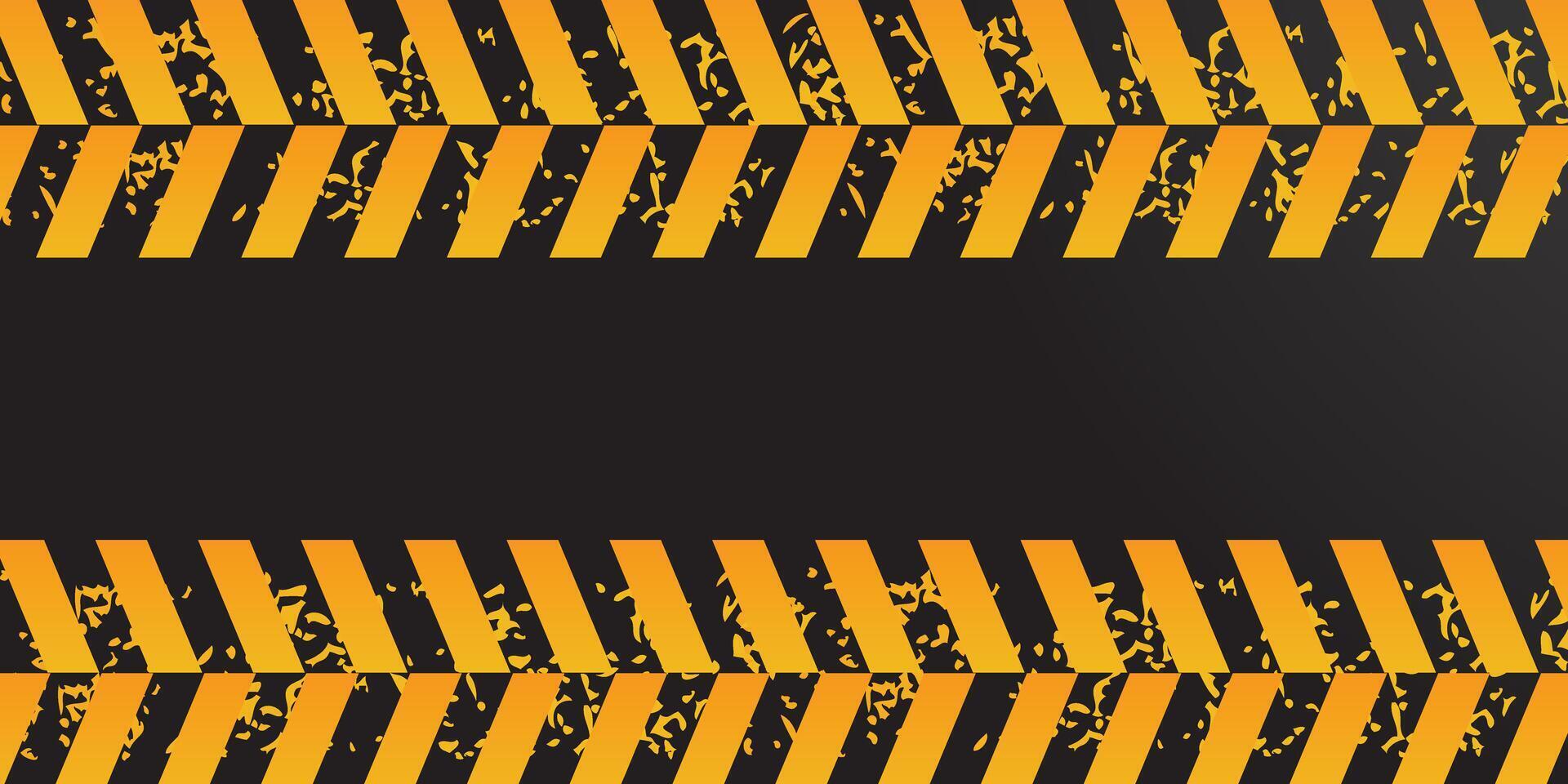 Abstract grunge background. Black grunge background with painted yellow hazard stripes vector