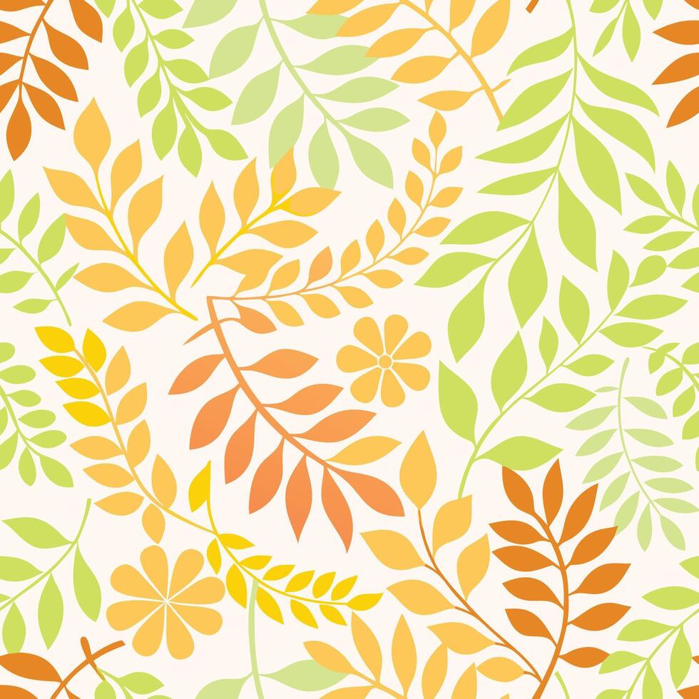 Floral Patterns Colorful Leaf Seamless Designs. vector
