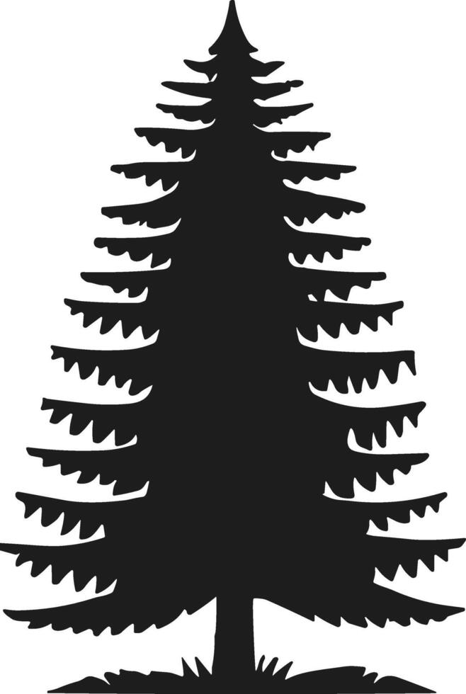 Minimalistic Pine Tree Silhouette Art for Nature Designs vector
