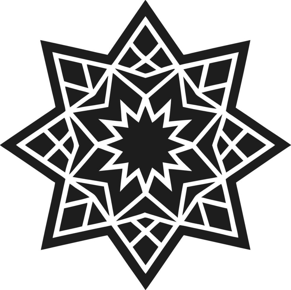 Islamic Geometric Star Mandala Pattern Silhouette vector
