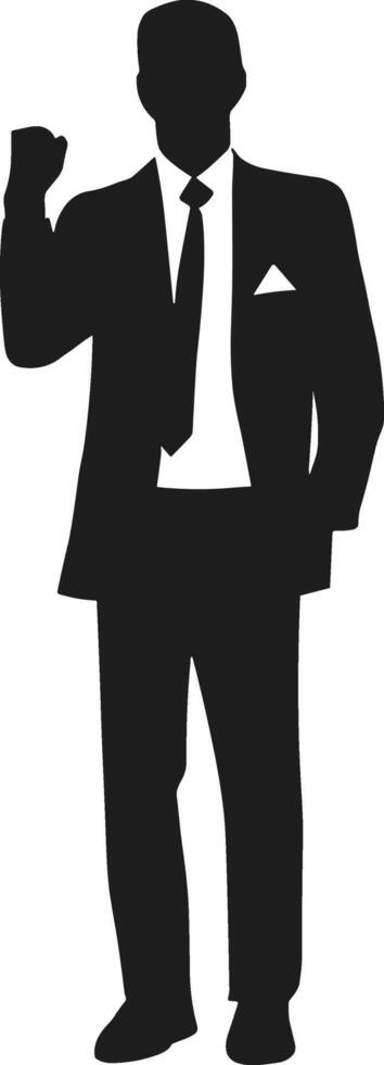 Confident Businessman Silhouette in Formal Suit Illustration vector