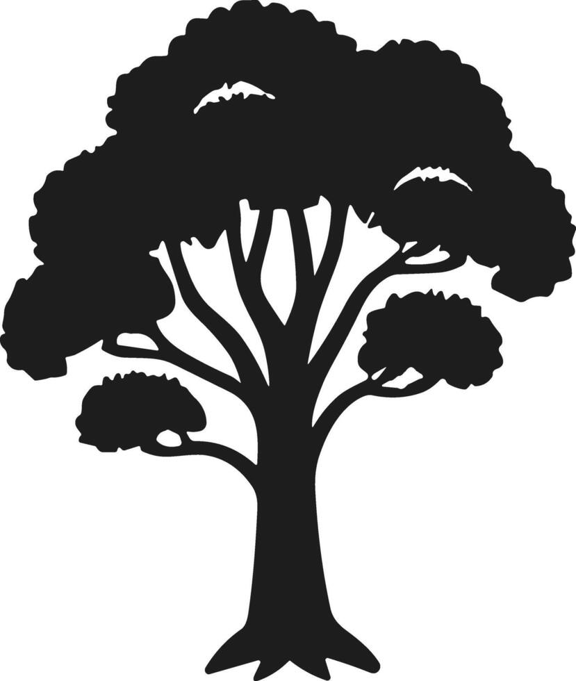 Silhouette of a Tree with Lush Canopy Illustration vector