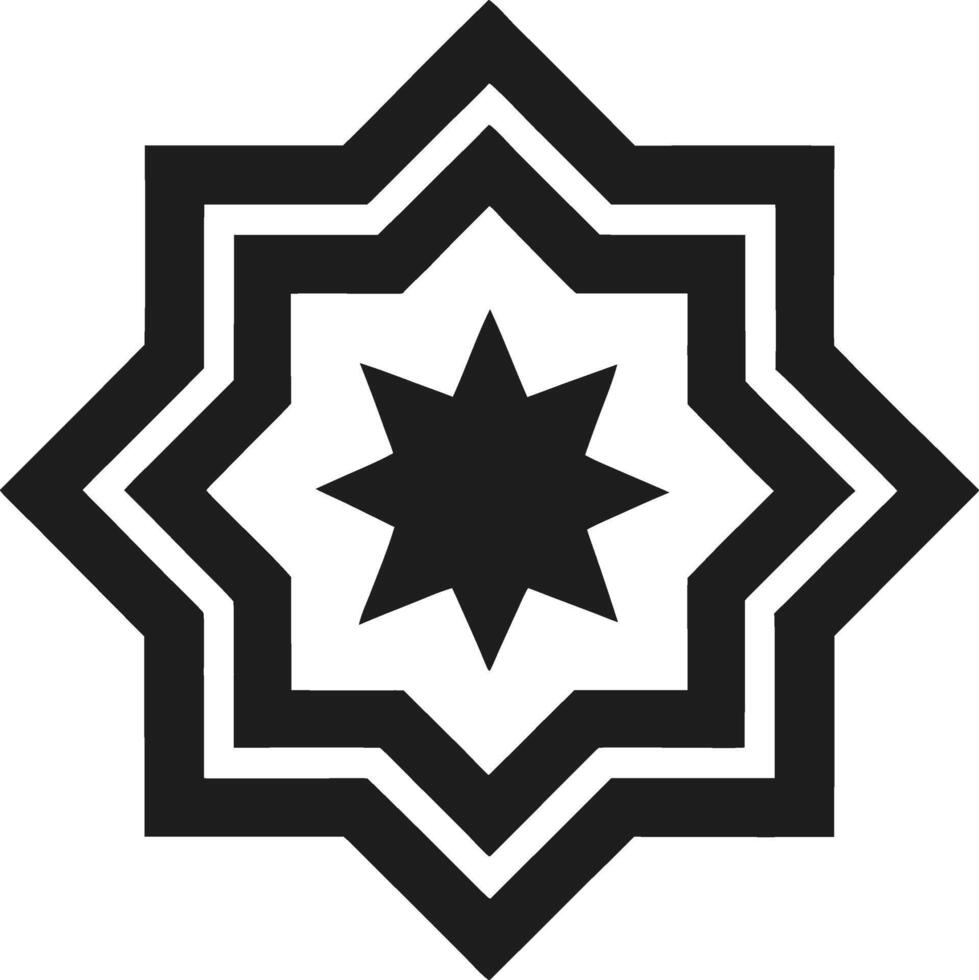 Islamic Star Ornament Geometric Pattern Silhouette vector