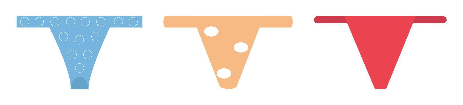 Colorful and fun illustrations of various underwear styles. vector