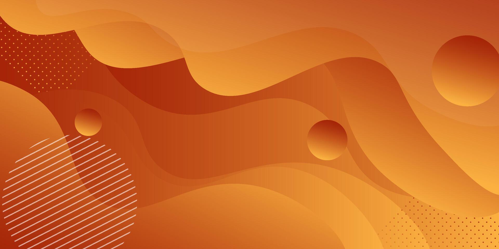 Abstract 3D colored banner background with geometric wave fluid elements and gradient orange color. Design with liquid shapes in the background. eps10 vector