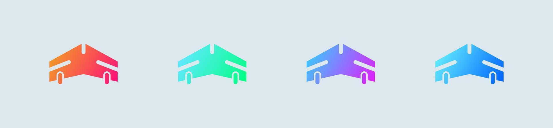 Glider solid icon in gradient colors. Fly signs illustration. vector