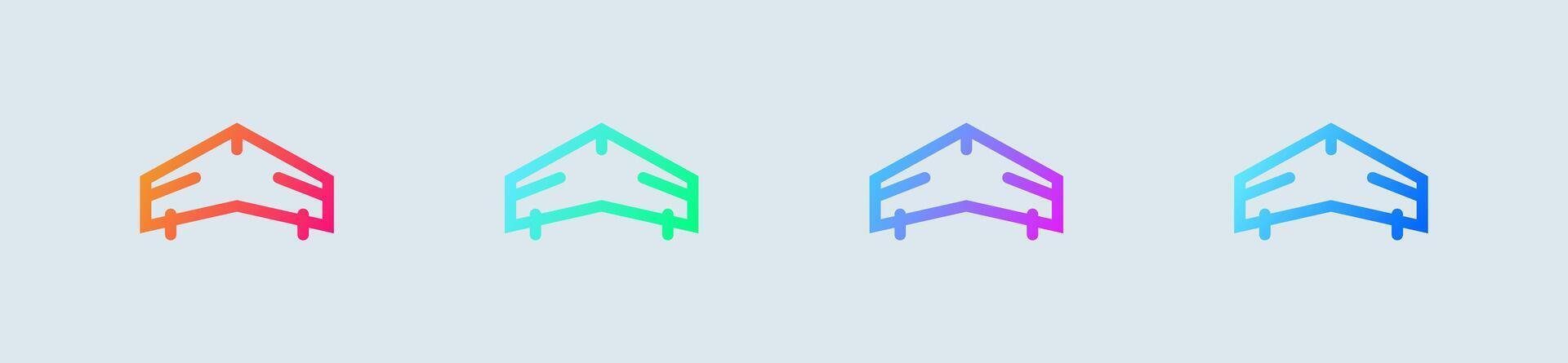 Glider line icon in gradient colors. Fly signs illustration. vector