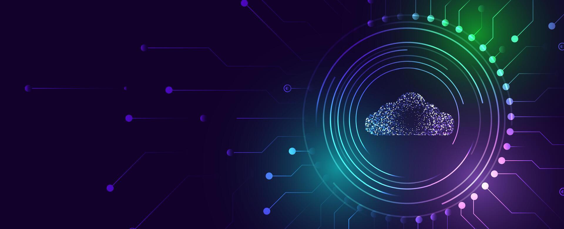 Navigating the complexities of modern computing with cloud technology vector