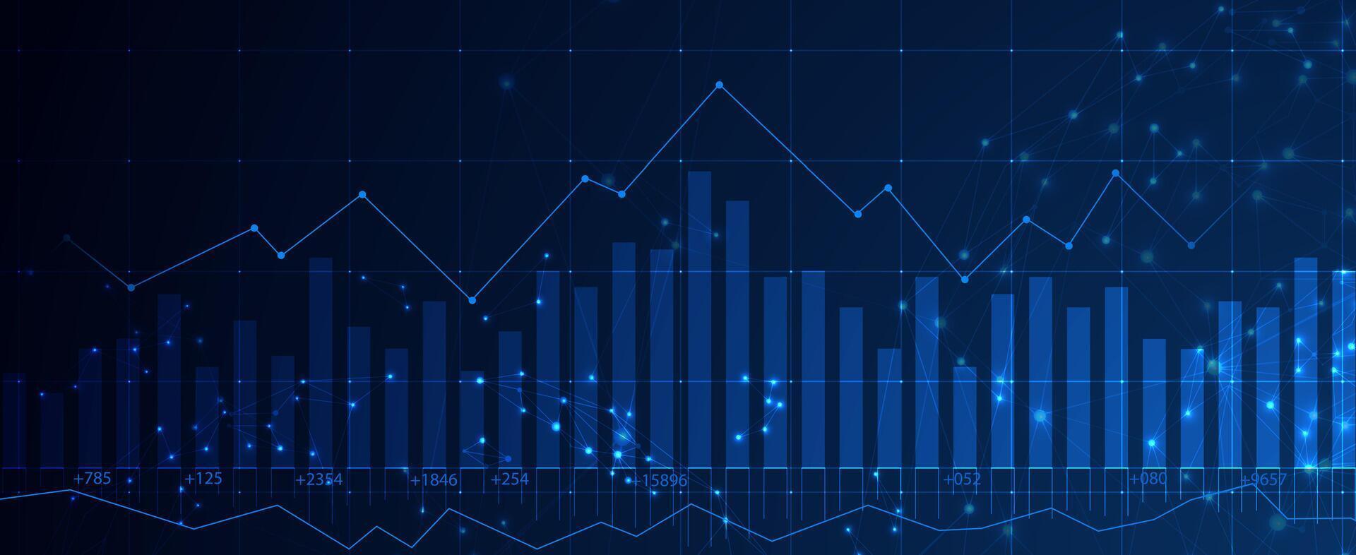 an image of a graph chart with a line vector