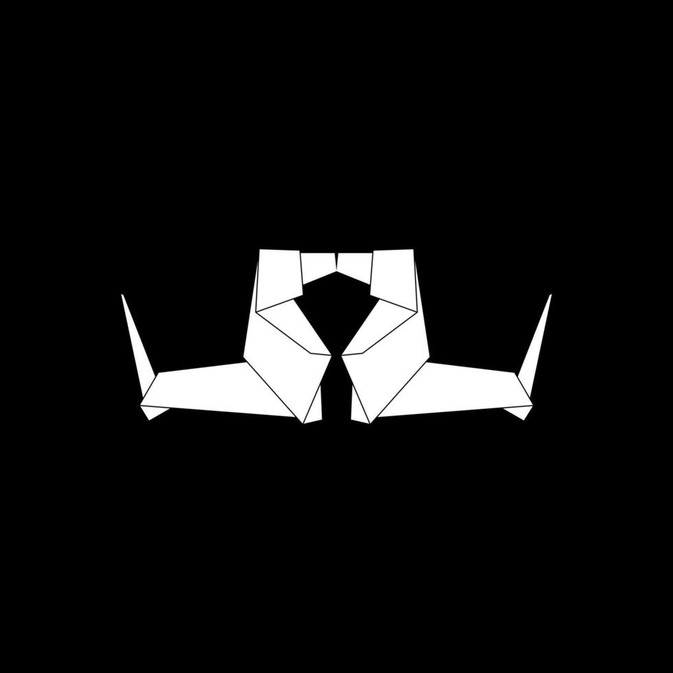 Pair Dog Shape Inspired by Origami Form, can use for Logo, Pictogram, Animal Figure, Website, Apps, or Graphic Design Element. vector