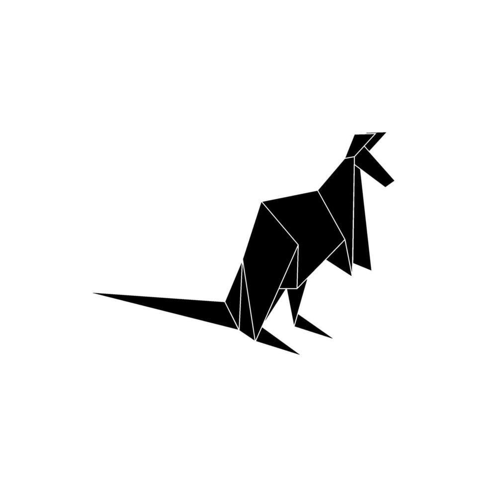 Kangaroo Shape Inspired by Origami Form, can use for Logo, Pictogram, Animal Figure, Website, Apps, or Graphic Design Element. Editable. vector