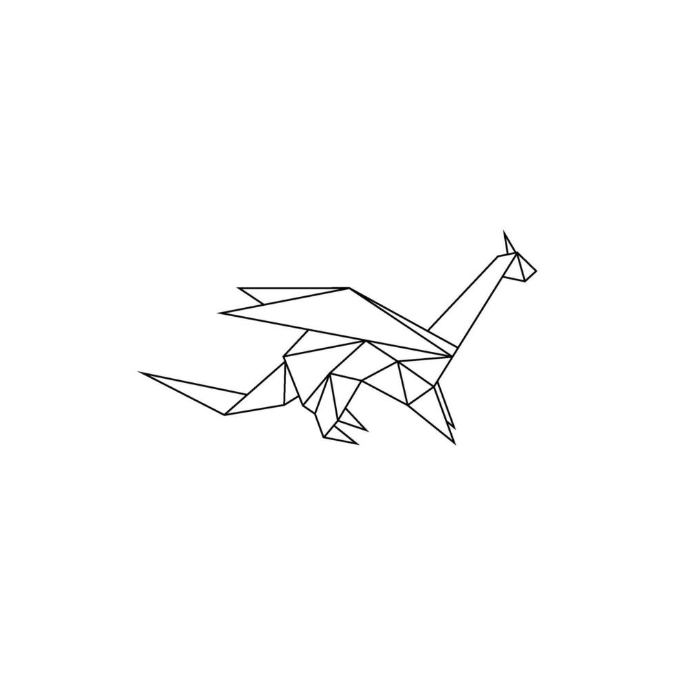 Dragon Polygonal Lines, can use for Logo, Pictogram, Mythology Creature Figure, Website, Apps, or Graphic Design Element. vector