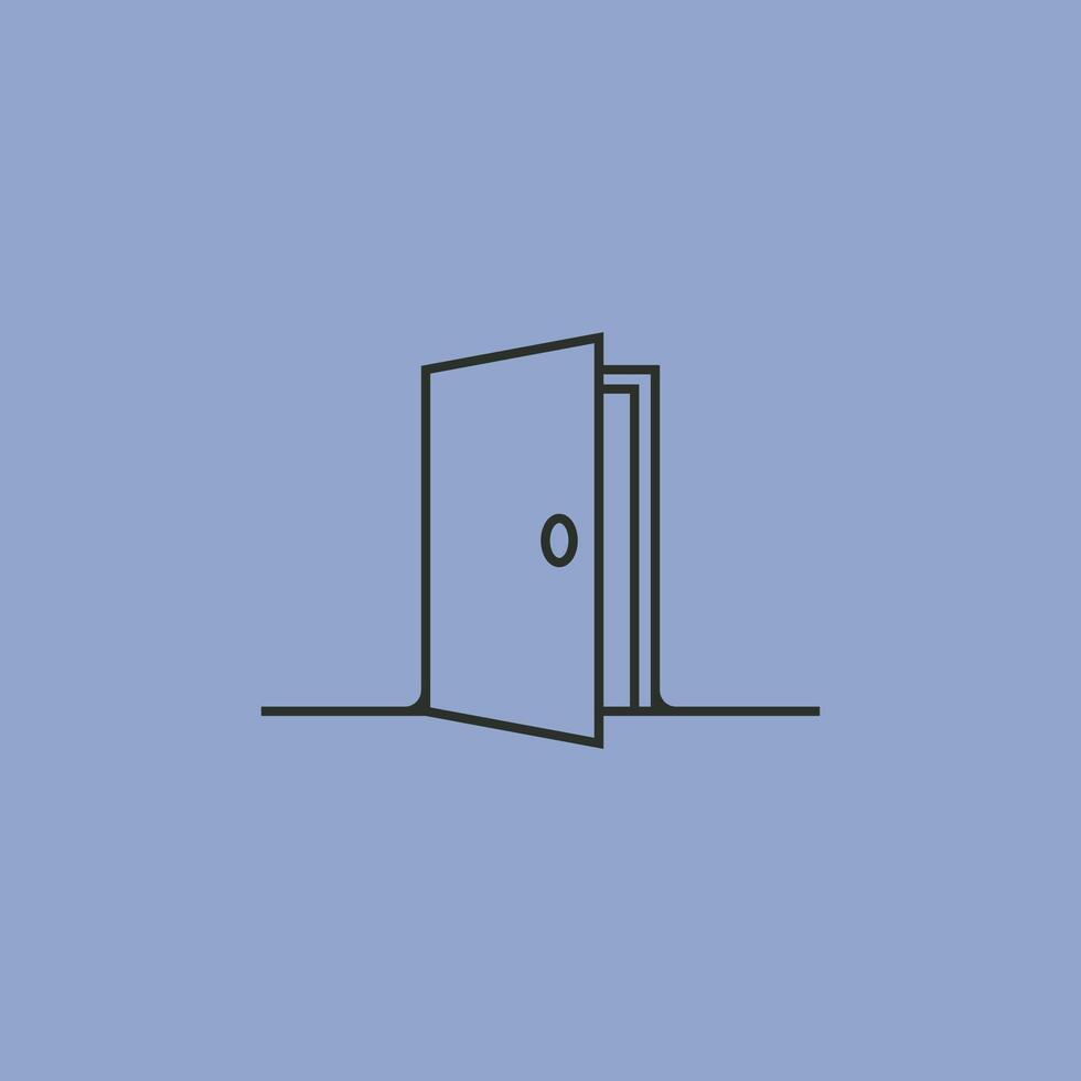 line art door icon logo symbol illustration design vector
