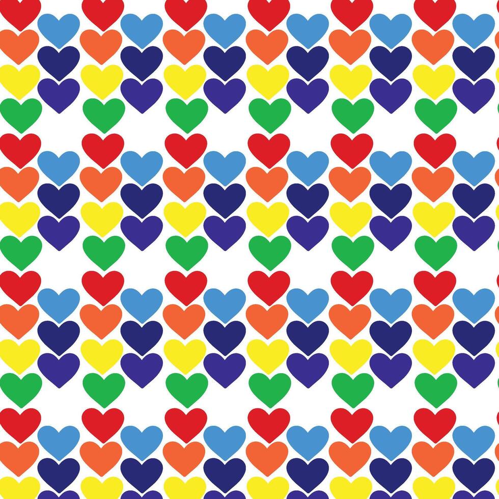Colorful Heart Pattern on White Background for Playful Designs vector