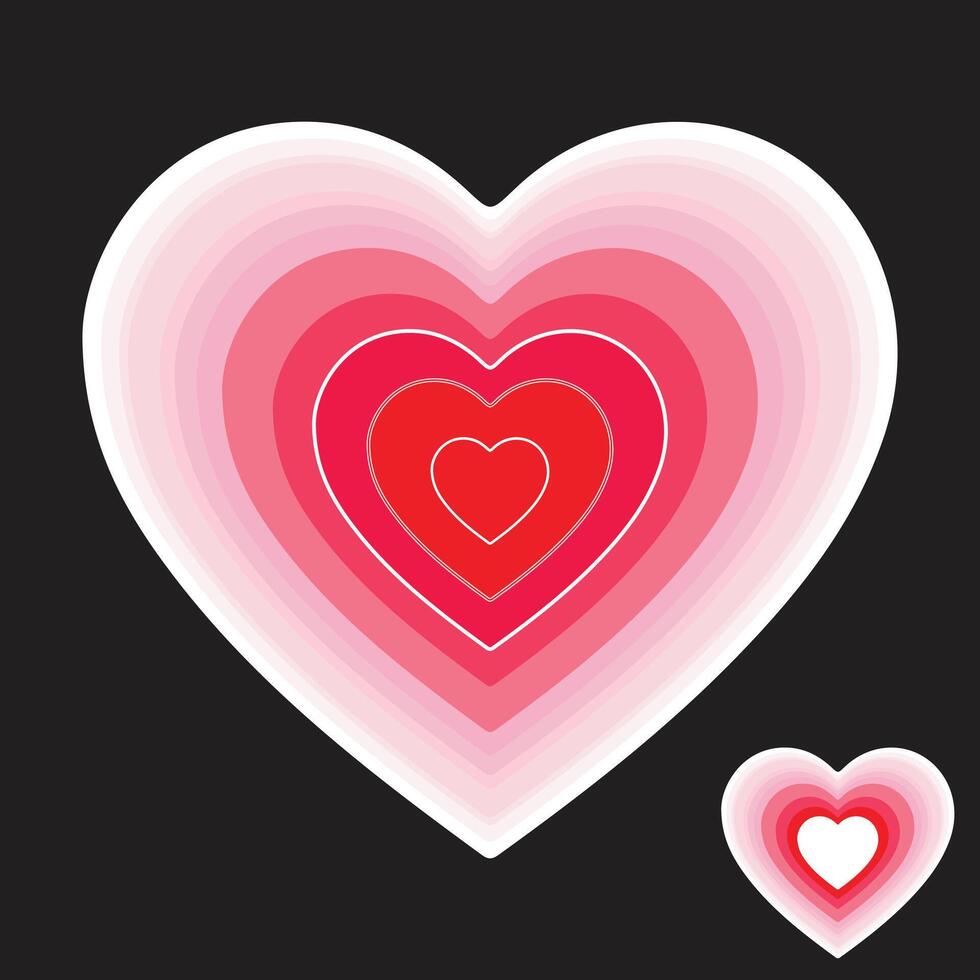 Digital Gradient Pink and Red Heart Illustration on Black Background vector