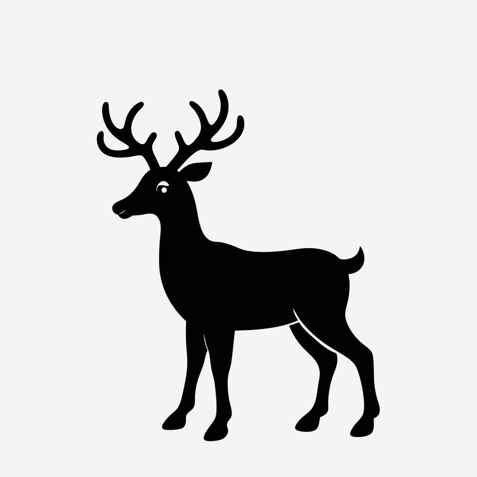 White Deer Silhouettes art vector