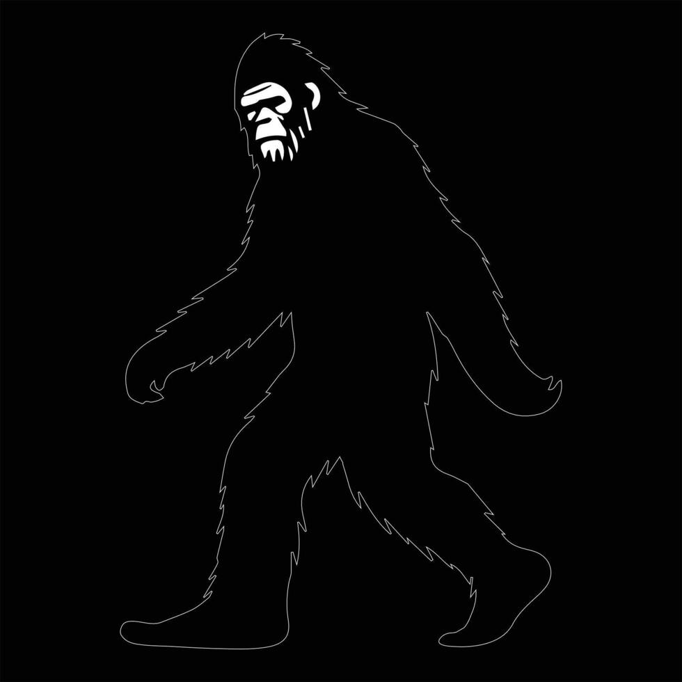 Bigfoot Silhouette Illustration Clipart Design vector