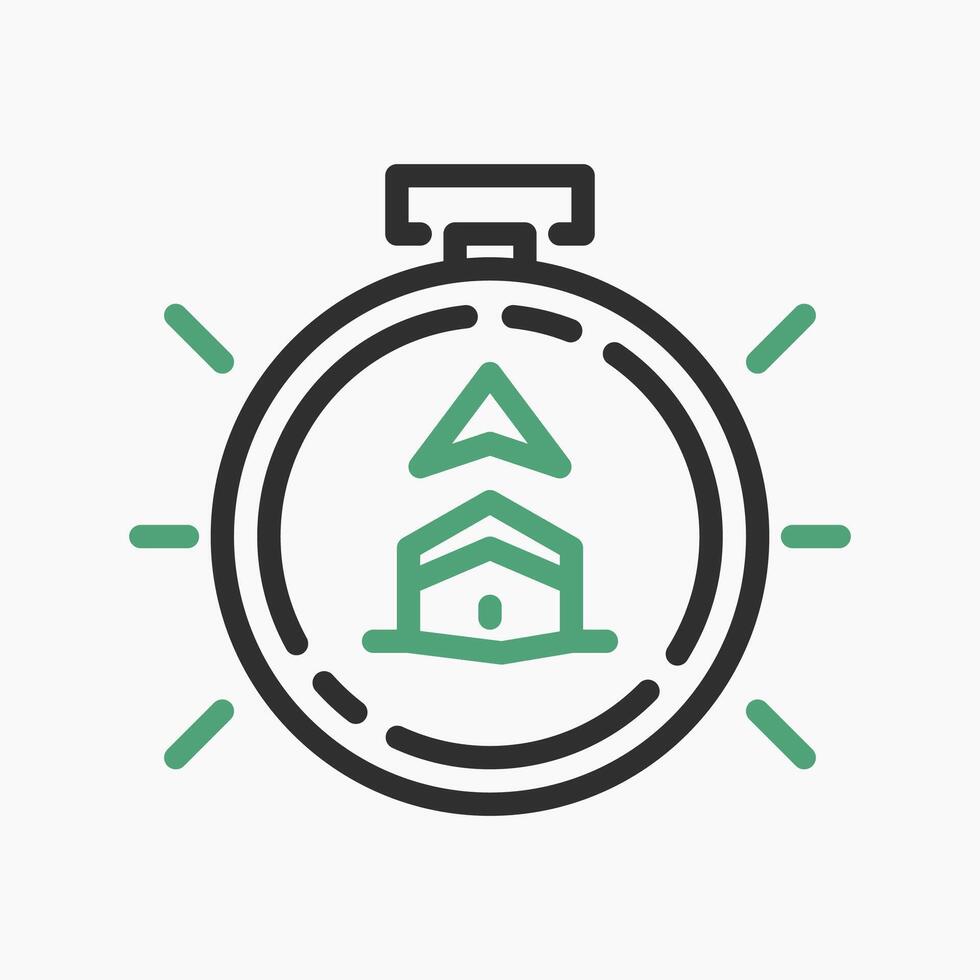 Design Illustration graphic of direction of qibla icon with line style. Suitable for UI, mobile design, web design, etc. vector