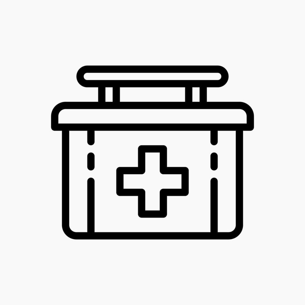 Design Illustration graphic of medical box icon with line style. Suitable for UI, mobile design, web design, etc. vector