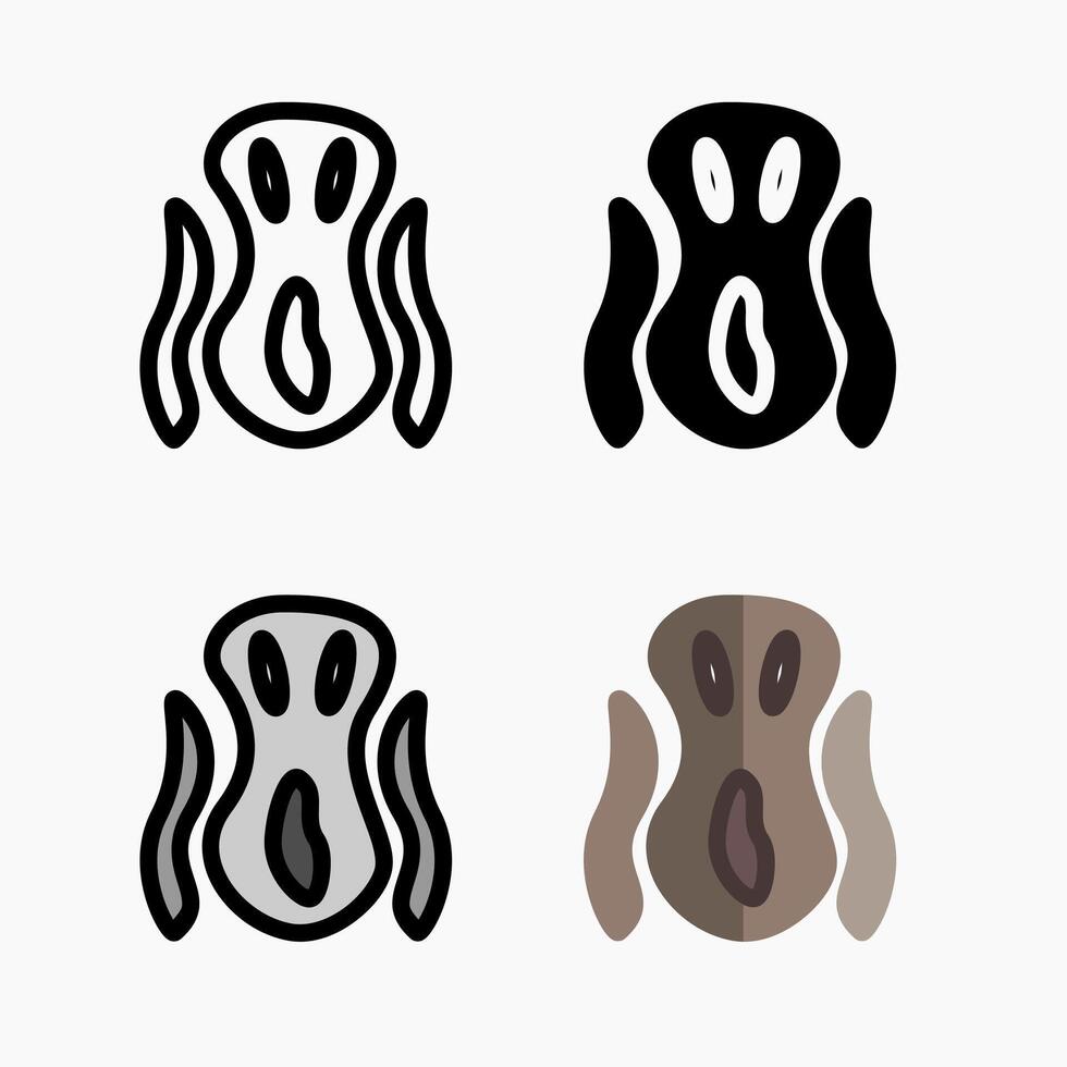 Design Illustration graphic of scream face icon with line, color, glyph, and flat style. Suitable for UI, mobile design, web design, etc. vector