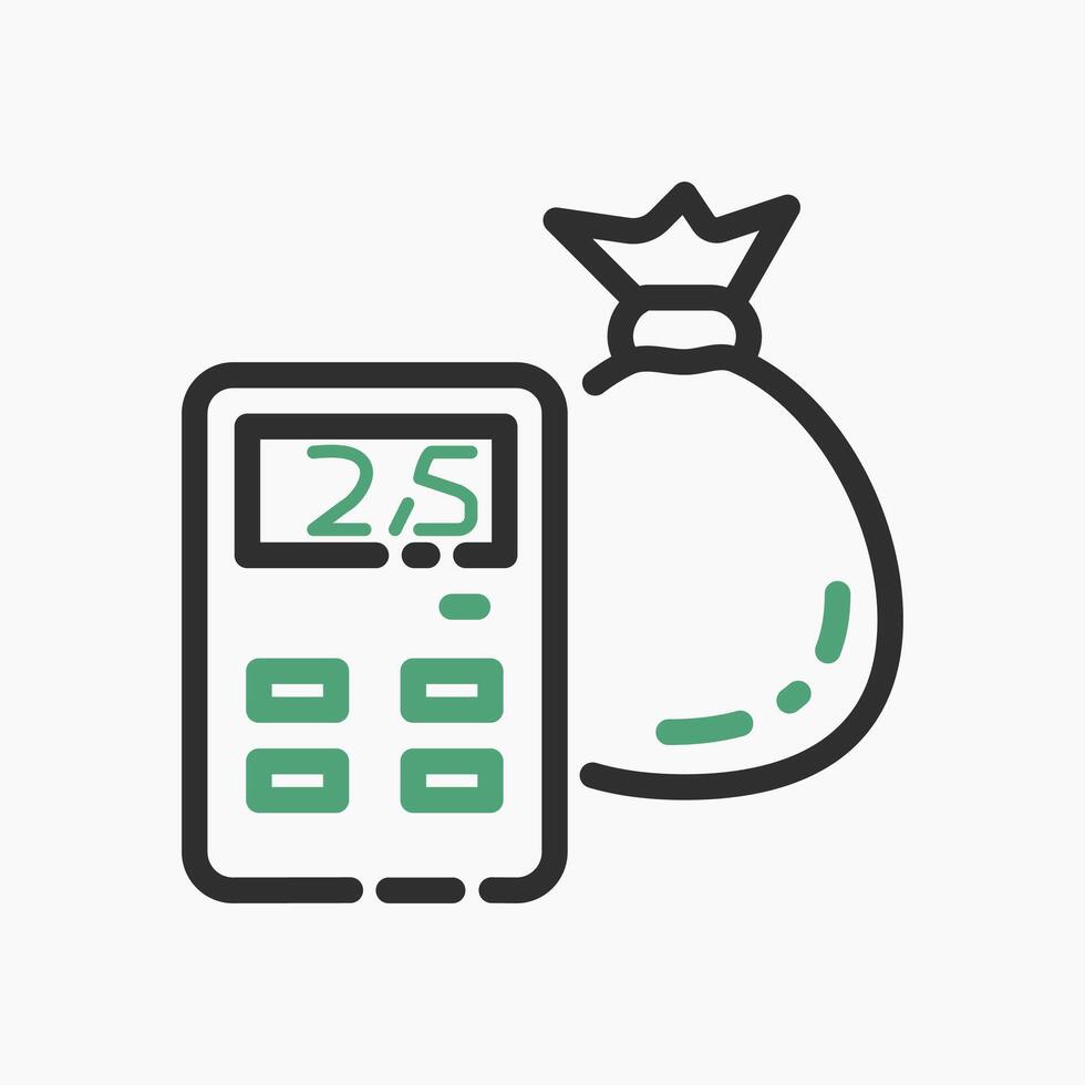 Design Illustration graphic of zakat on goods icon with line style. Suitable for UI, mobile design, web design, etc. vector