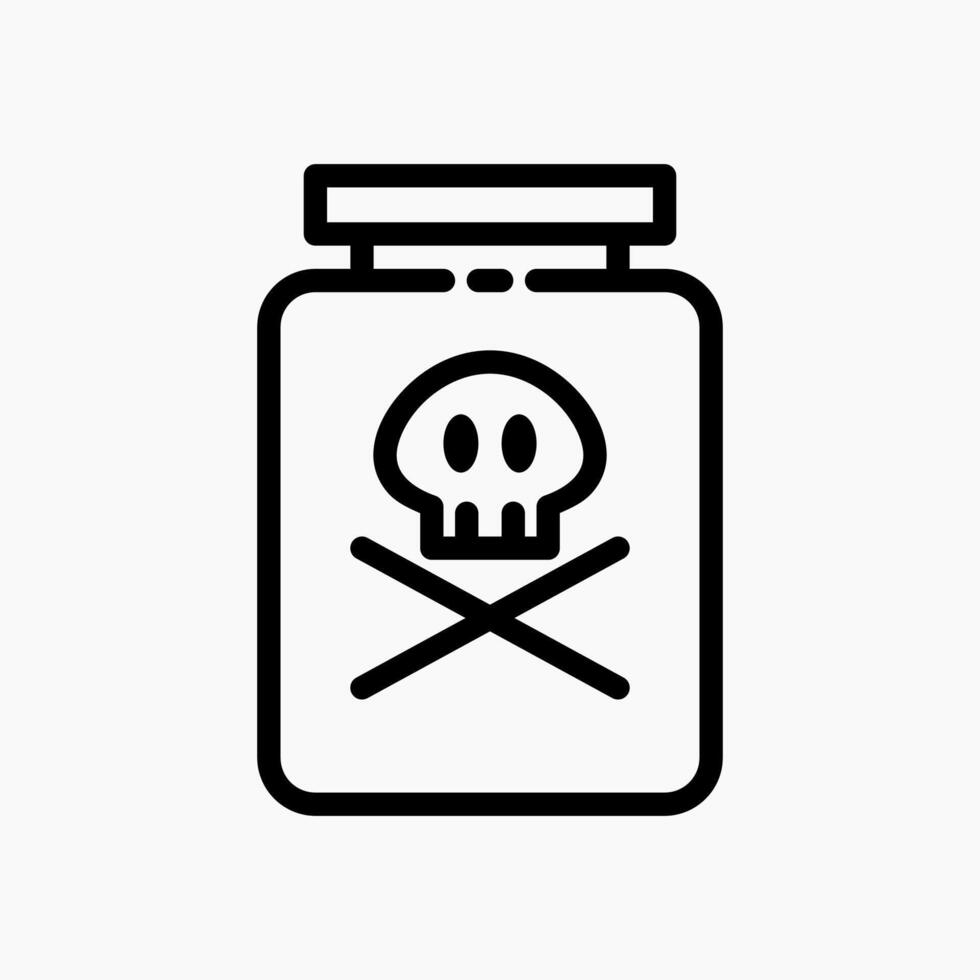 Design Illustration graphic of poison bottle icon with line style. Suitable for UI, mobile design, web design, etc. vector