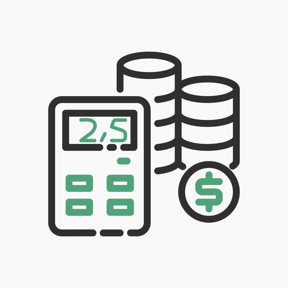 Design Illustration graphic of cash zakat icon with line style. Suitable for UI, mobile design, web design, etc. vector