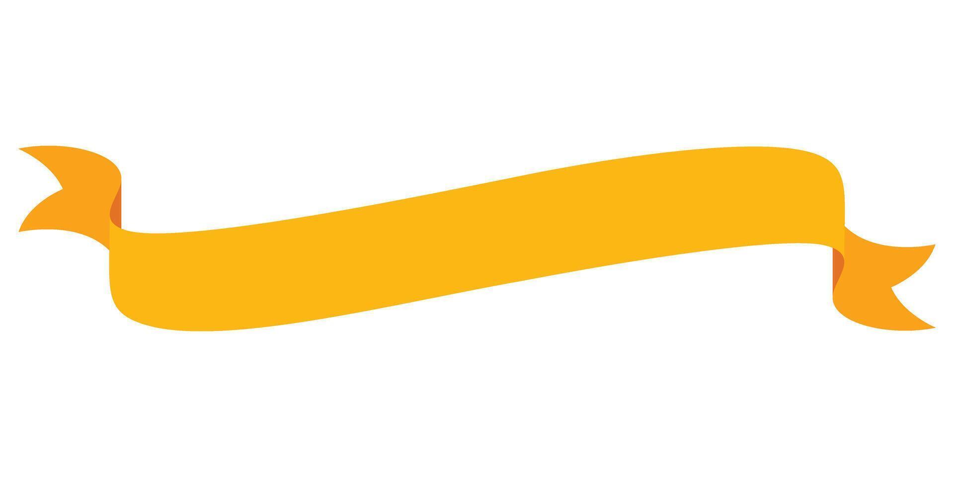 Decorative yellow ribbon label tag illustration graphic element. vector
