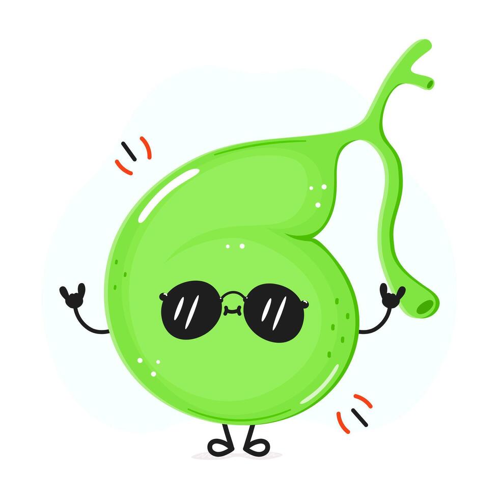 Gallbladder character. Hello summer card. hand drawn cartoon kawaii character illustration icon. Isolated on white background Gallbladder character concept vector
