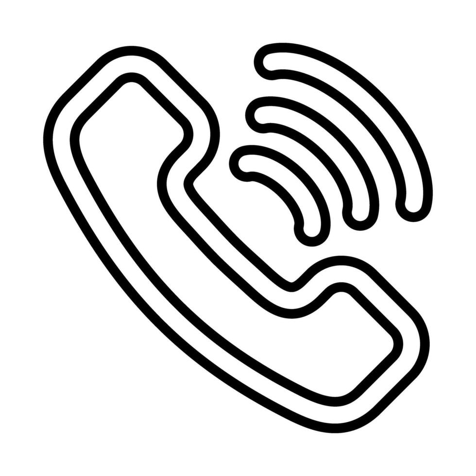 Phone Call black sollid Line Icon Design vector