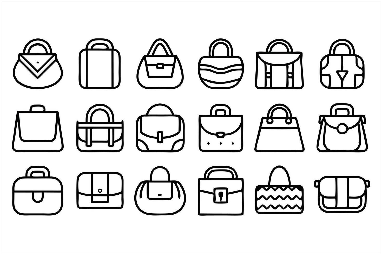 Bag Essentials Icon Set vector