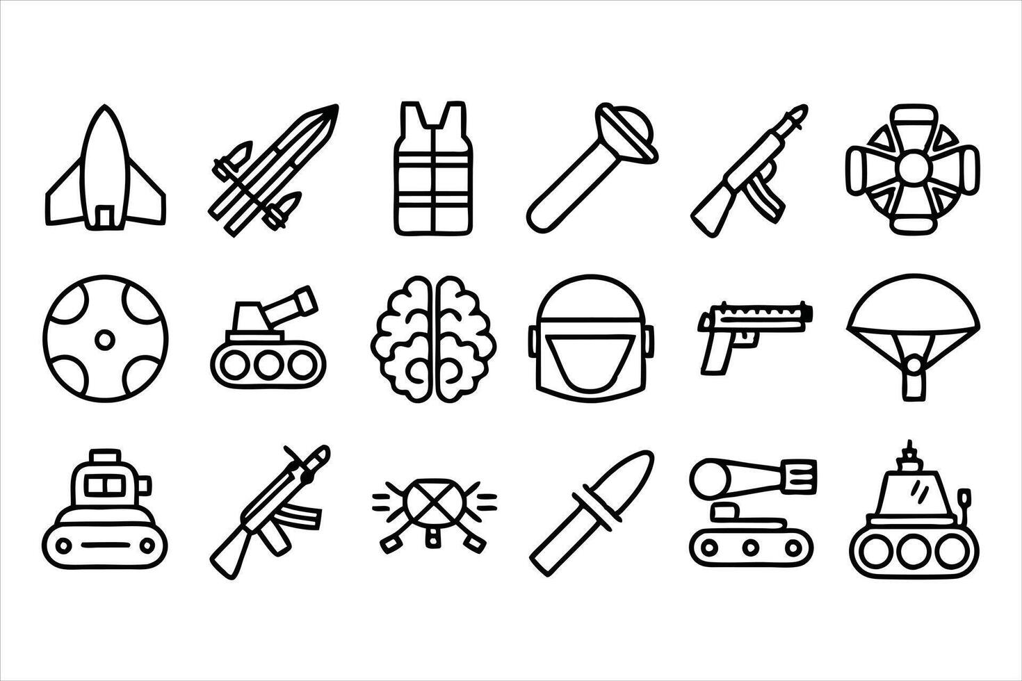 Combat Essentials Outline Icons vector