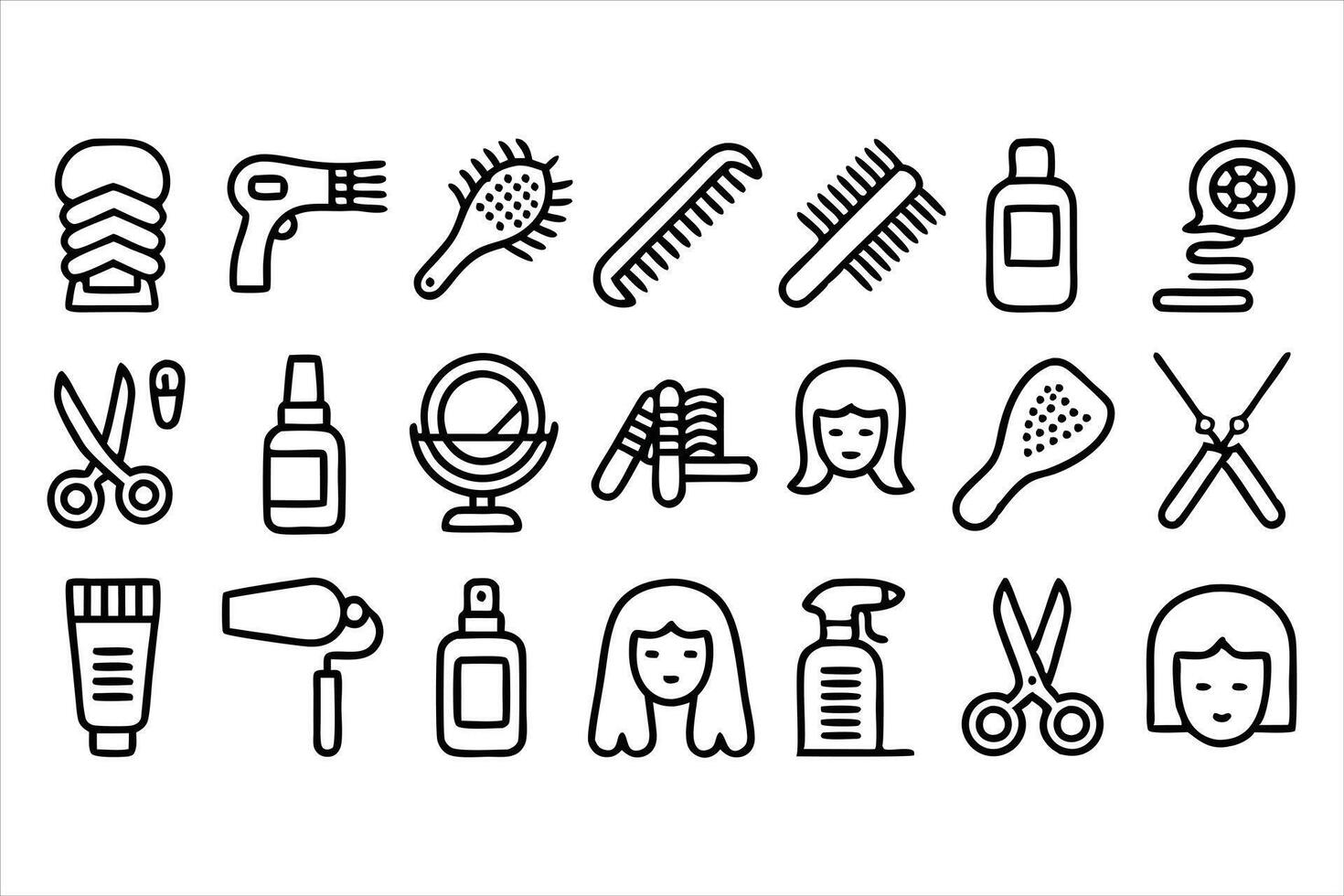 set of 30 outline icons related to stress linear vector