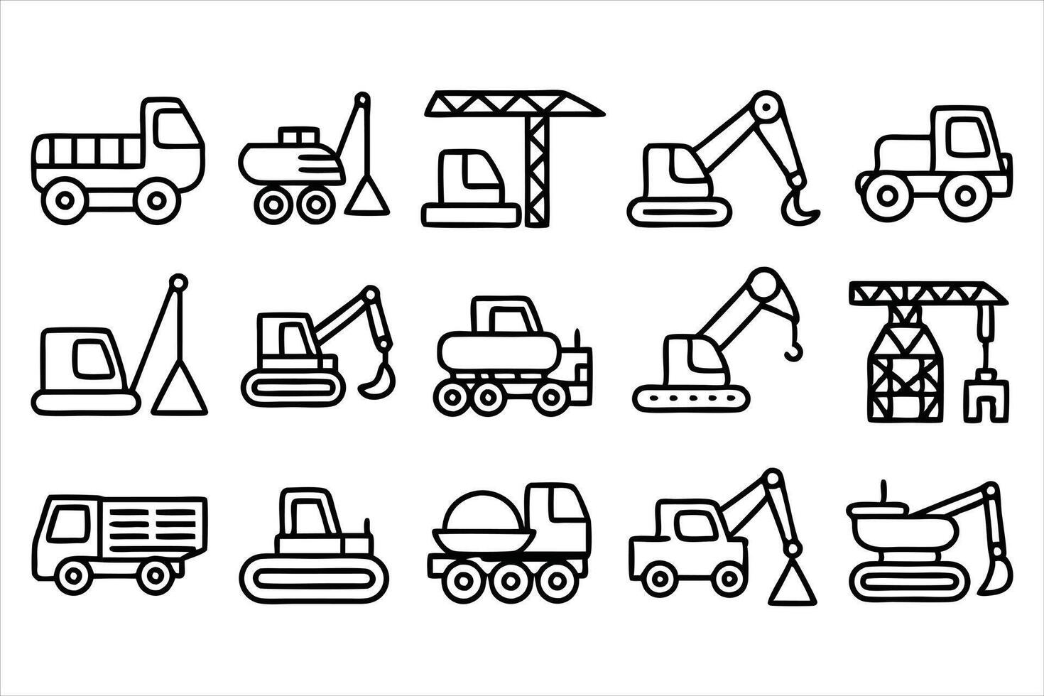 Concrete Construction Icon Set vector